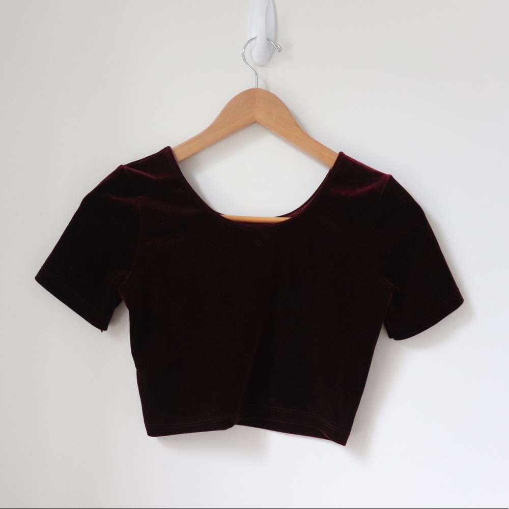 American Apparel Red Velvet Crop Top